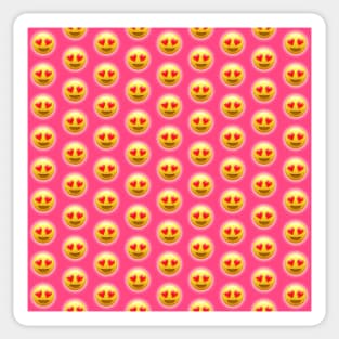 Smiling Face with Heart-Eyes Emoji Pattern | Pop Art Sticker